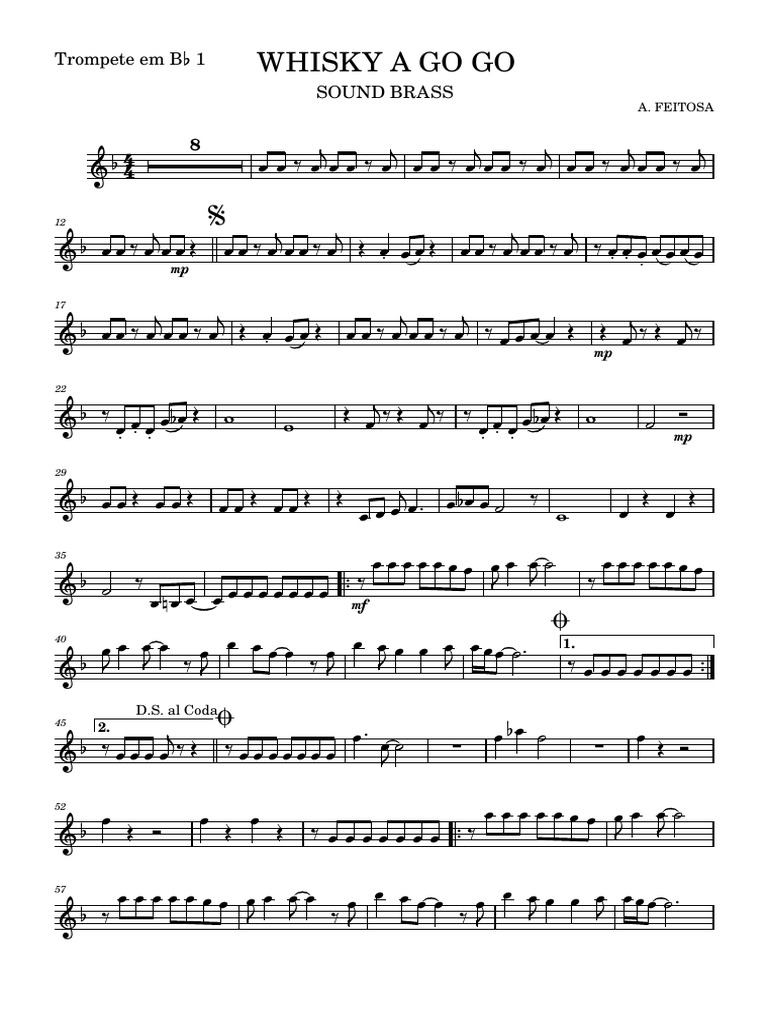 Whisky a Go Go for Brass Ensemble | PDF | Brass Instruments