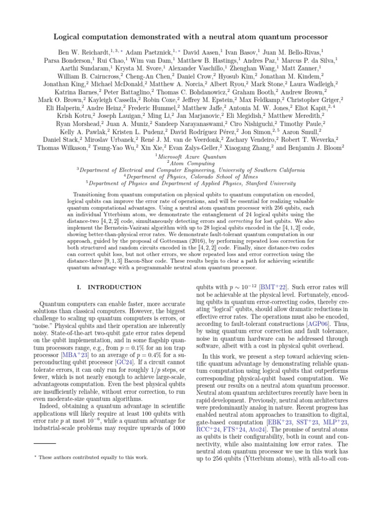 Quantum Logic with Neutral Atoms | PDF | Quantum Computing | Computer ...