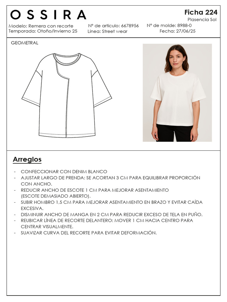 Remera Denim con Recorte Otoño/Invierno 25 | PDF | Textiles