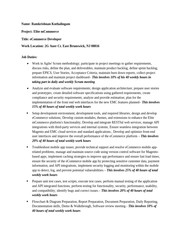 eCommerce Developer Responsibilities Guide | PDF | Software Development ...