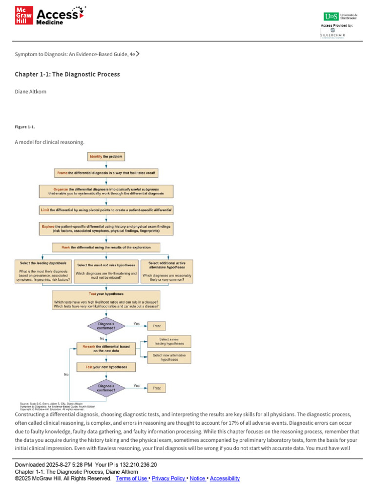 Clinical Reasoning and Diagnoses | PDF | Medical Diagnosis ...