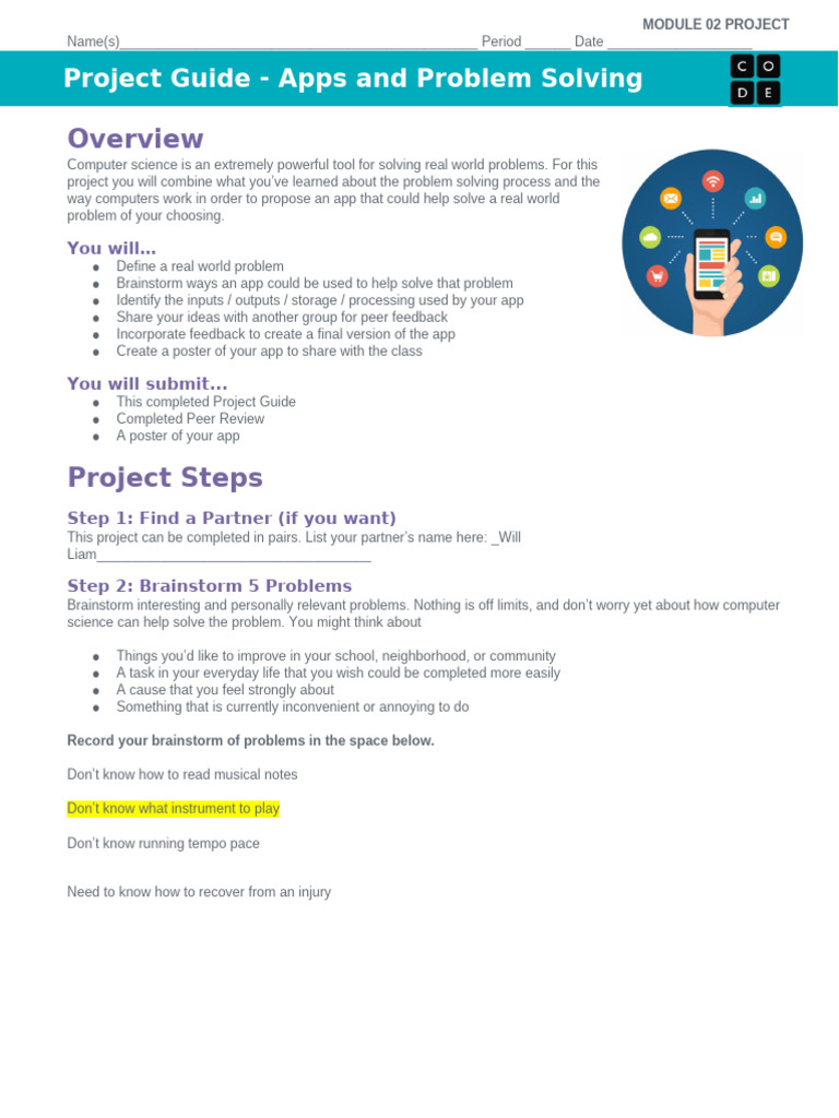 02 - Project - Apps and Problem Solving-1 | PDF | Mobile App | Information