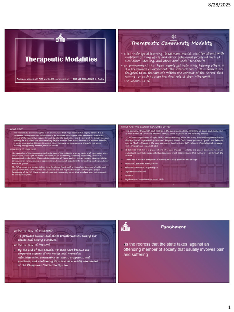 Therapeutic Community Modalities | PDF | Prison | Punishments