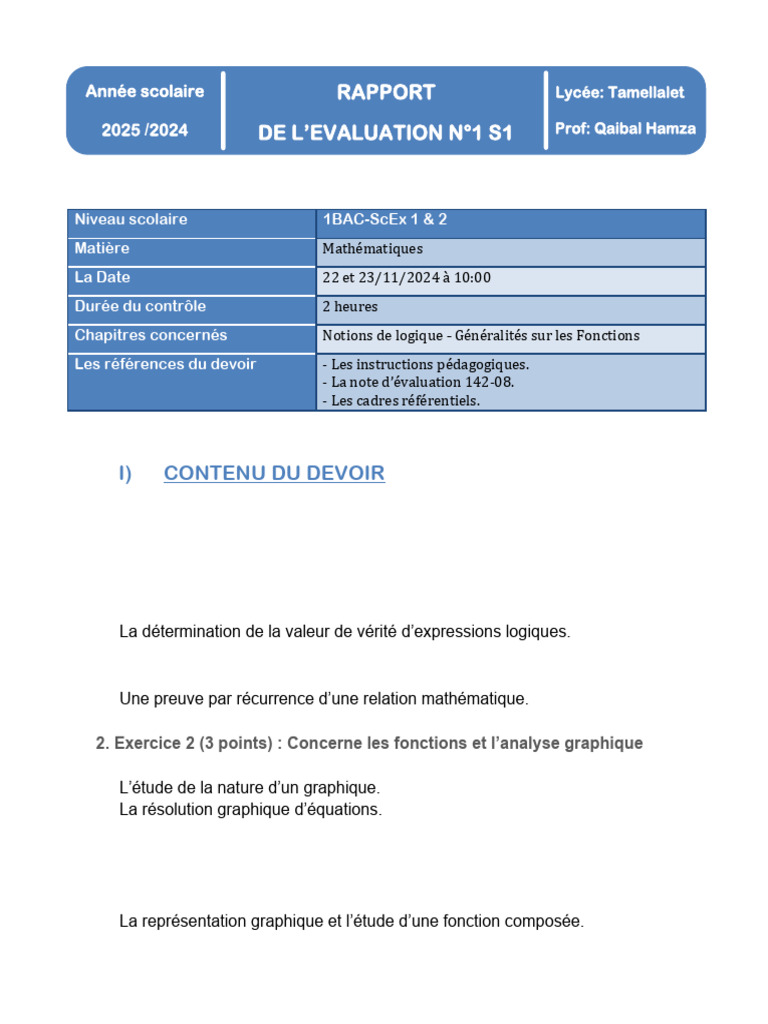Rapport Devoir | PDF | Logique mathématique | Mathématiques