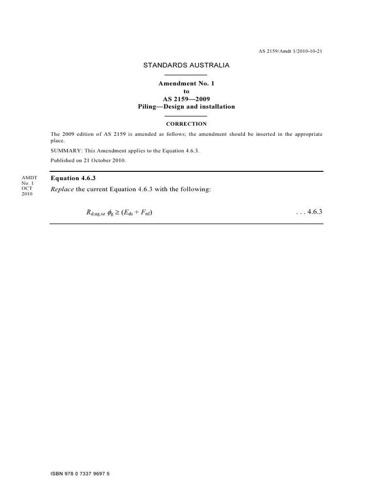 As 2159-2009 Amdt 1-2010 Piling - Design and Installation | PDF