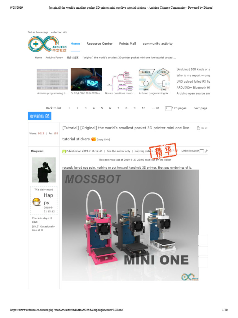 Mini One Pocket 3D Printer Tutorial | PDF | Computing