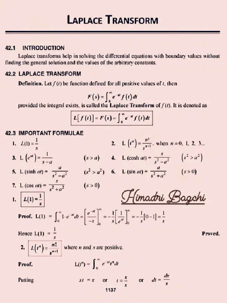 Laplace Transform CC | PDF