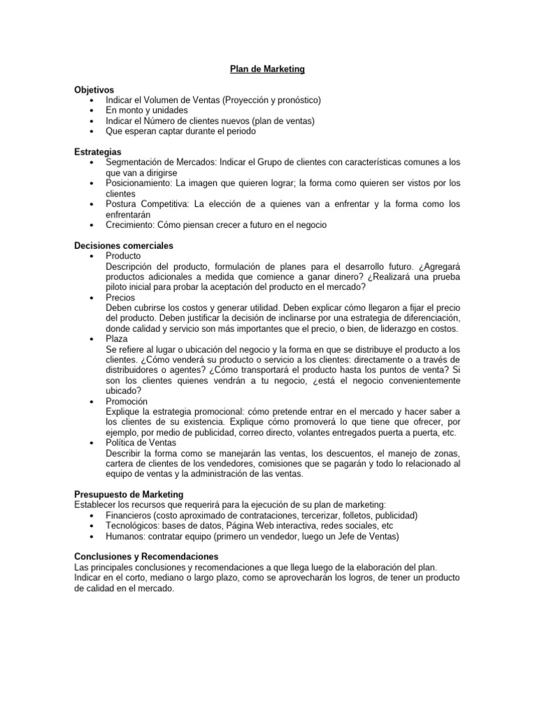 Plan de Marketing: Estrategias y Objetivos | PDF | Marketing | Producto ...