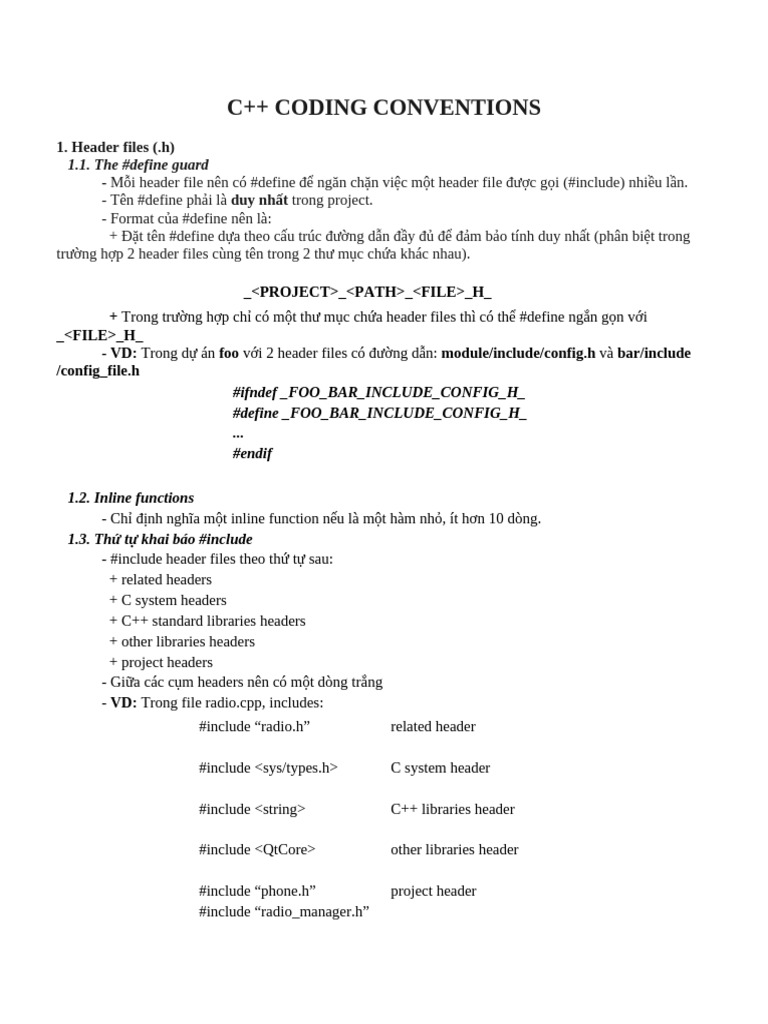 C++ Coding Conventions | PDF