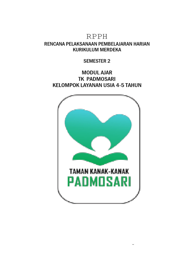 Modul Ajar RPPH TK A Semester 2 | PDF