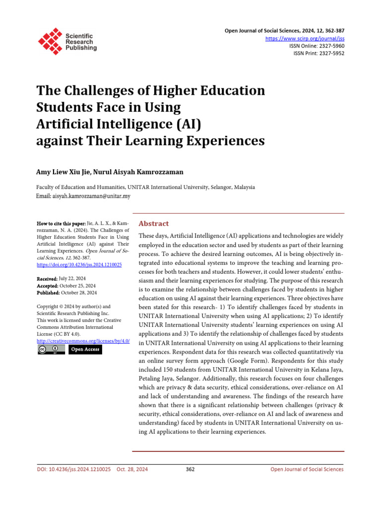 AI Challenges in Higher Education | PDF | Artificial Intelligence ...
