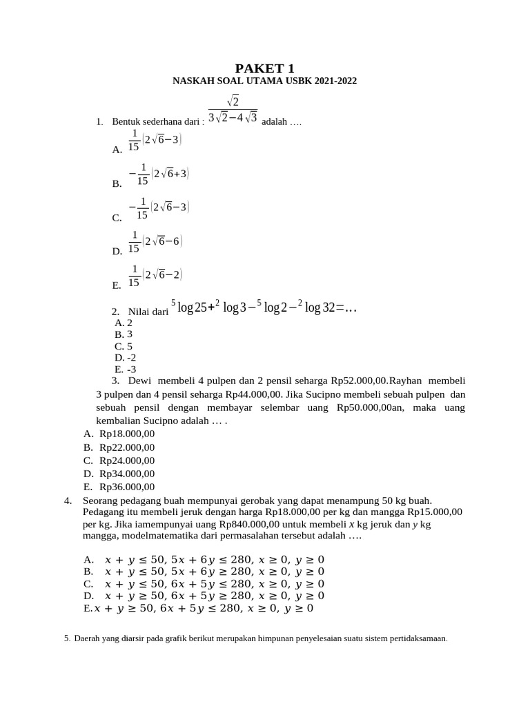Modul Soal2 Matematika 3 Paket | PDF