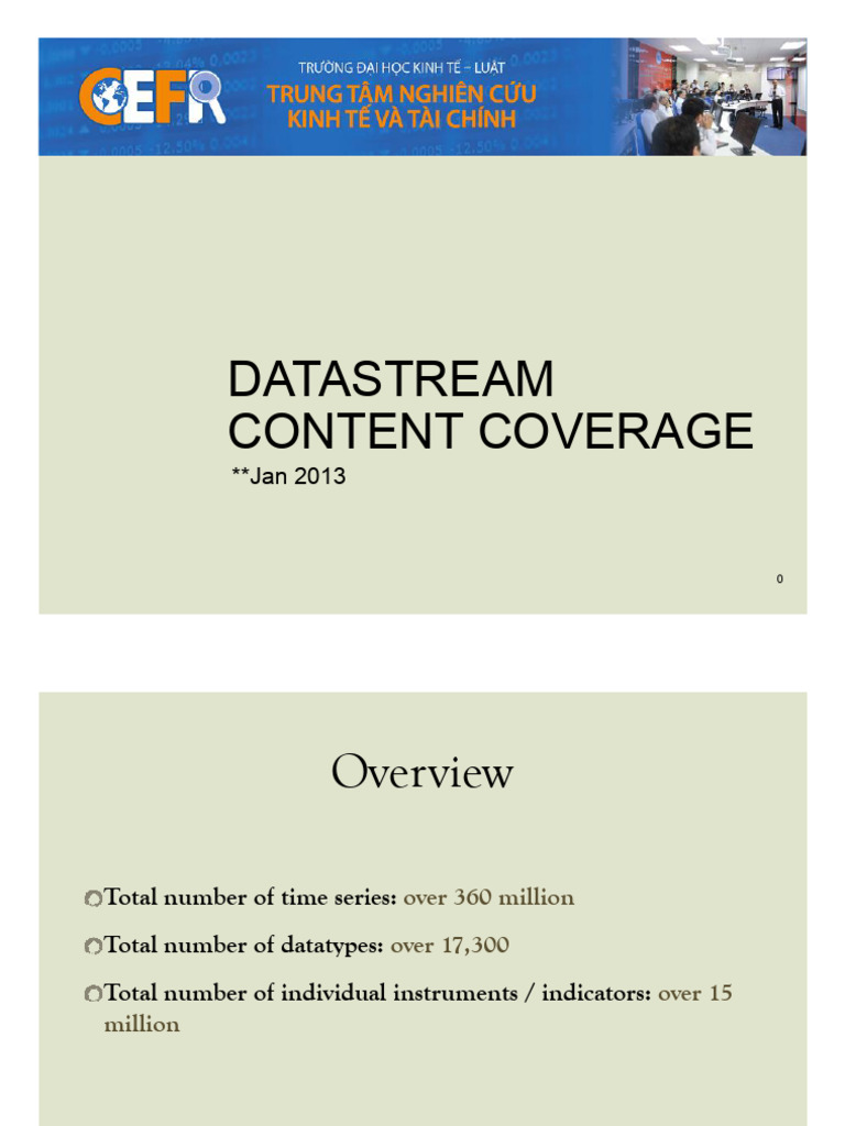 Datastream Financial Data Overview | PDF | Derivative (Finance ...