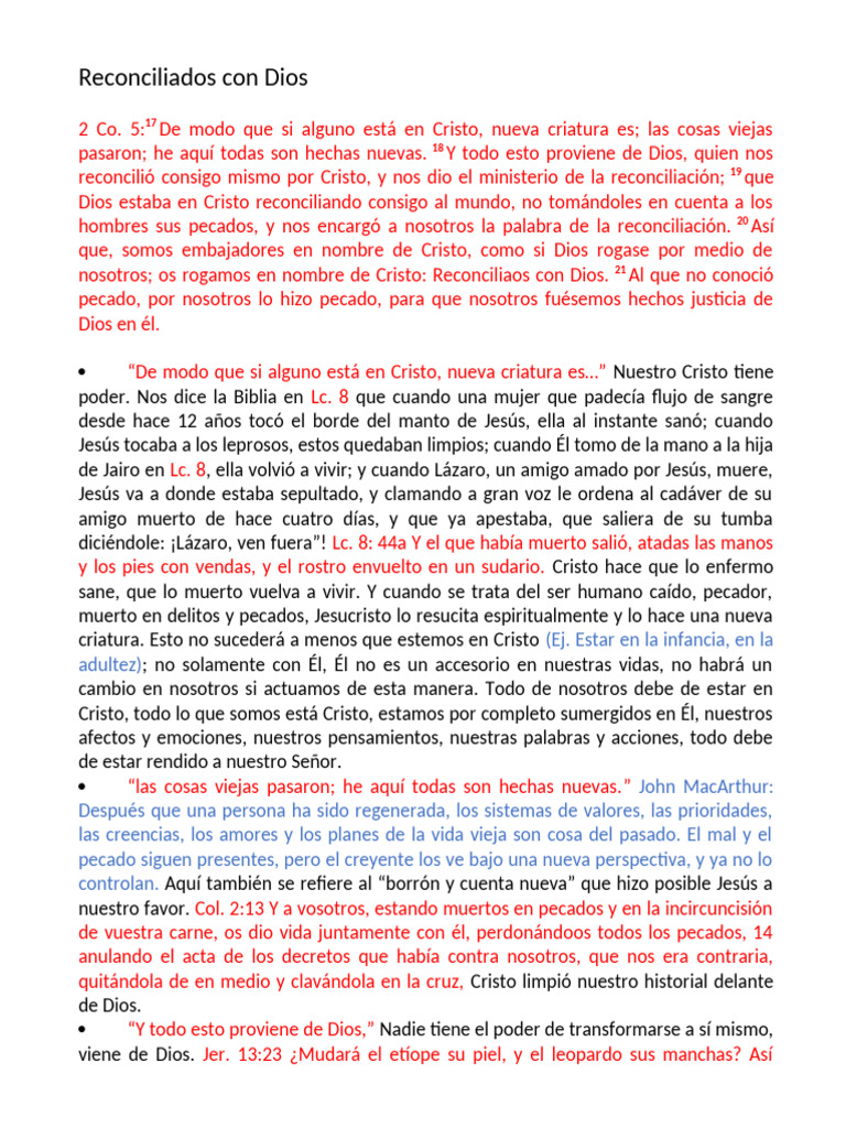 Reconciliación con Dios a través de Cristo | PDF | Cristo (título) | Pecado