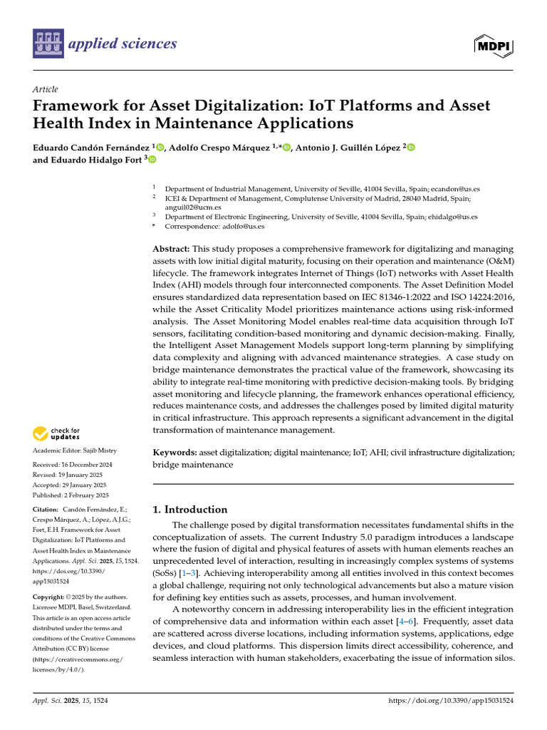 Framework For Asset Digitalization IoT Platforms A | PDF | Internet Of ...