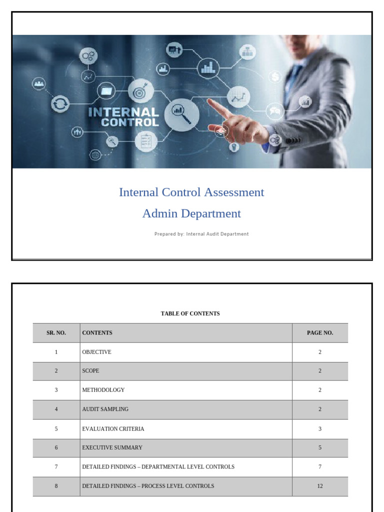 Internal Control Assessment Findings | PDF | Internal Control | Audit