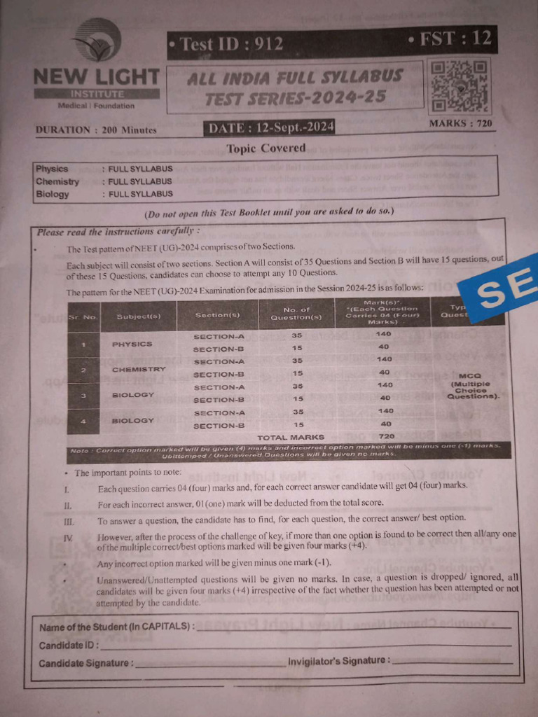 FST 12 (13 Sep 2024) Paper PDF | PDF