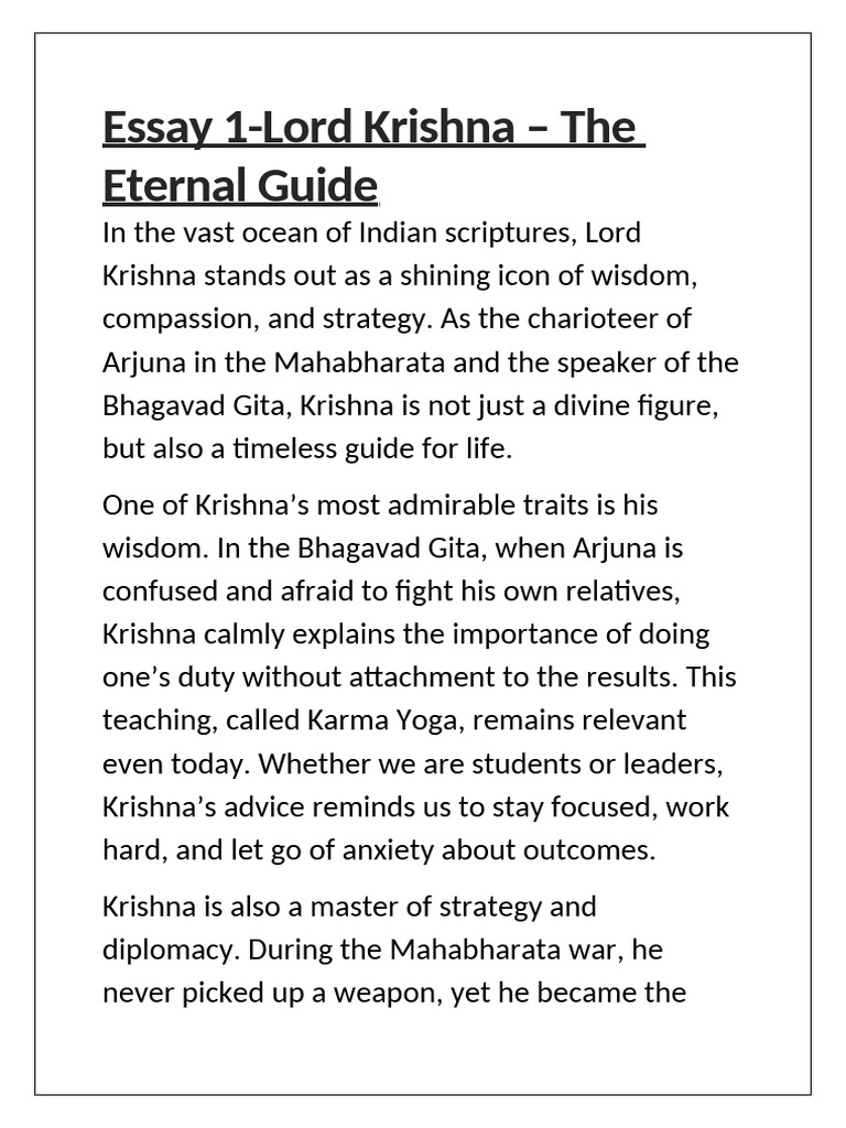 Lord Krishna Document PDF | PDF | Bhagavad Gita | Krishna