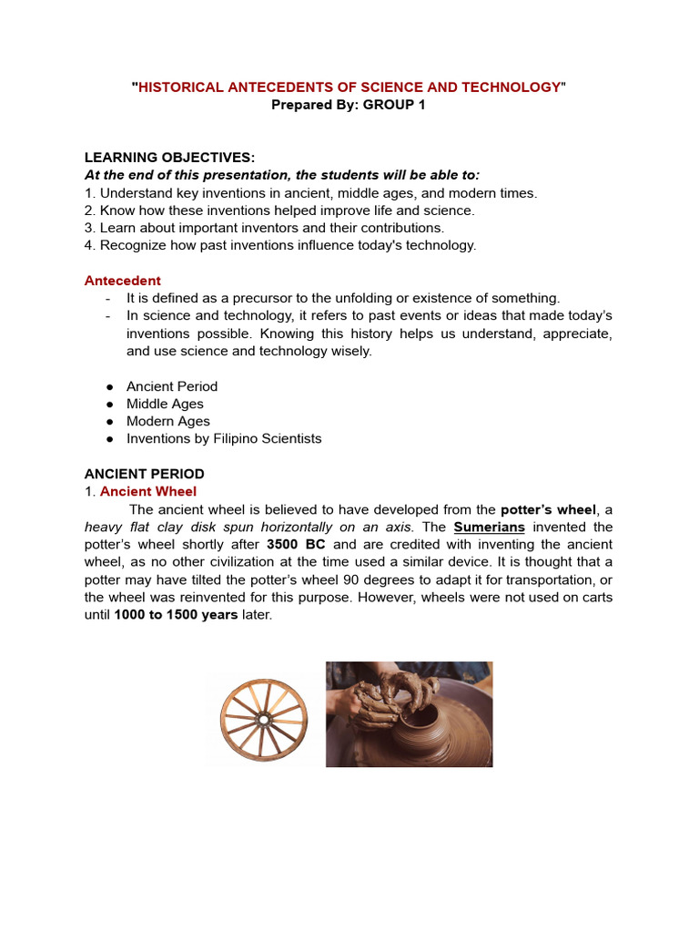 Historical Advances in Science & Tech | PDF | Spinning (Textiles) | Loom