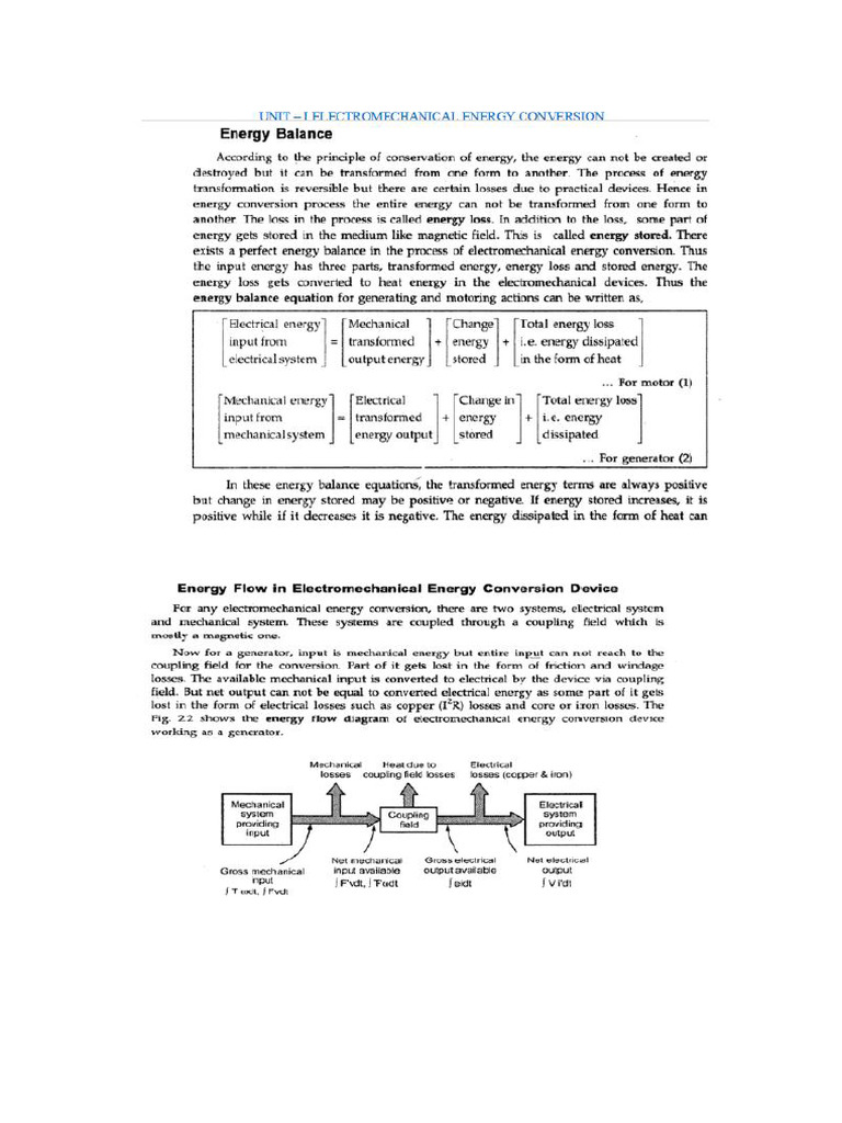 Electromechanicalenergyconversion Notes 045101 | PDF