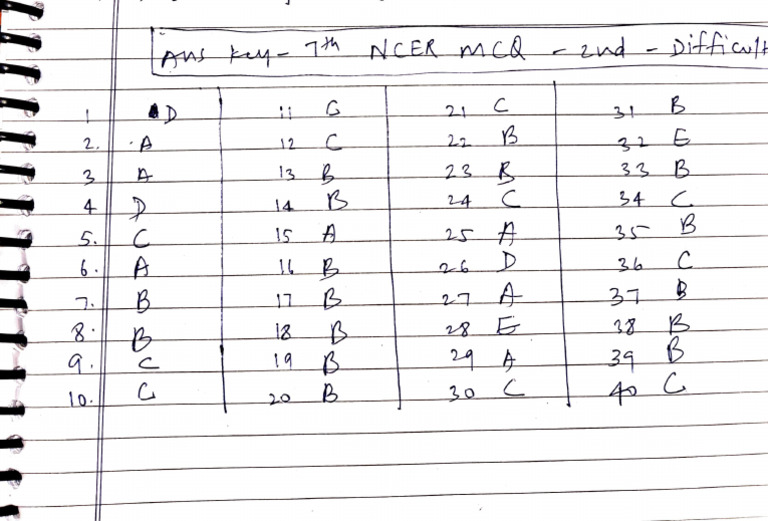 7th Sci NCERT Ans Key - Difficult | PDF