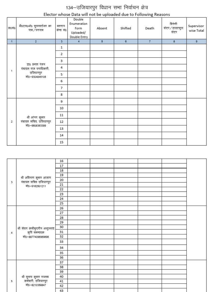 Double Enumeration Form Details | PDF