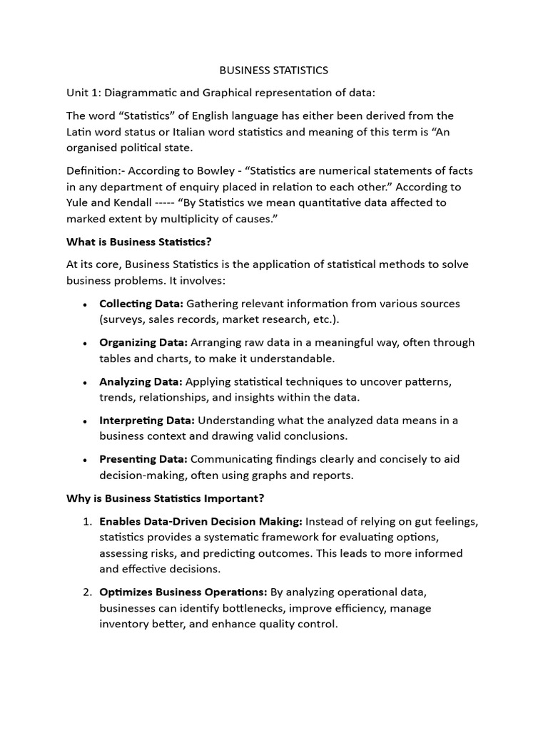 Business Statistics Overview and Importance | PDF | Statistics | Skewness