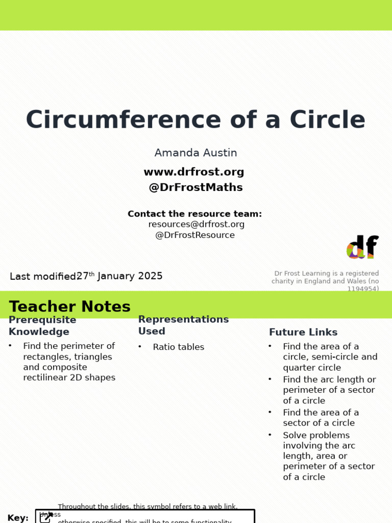 Circumference of A Circle - Lesson | PDF | Circle | Pi