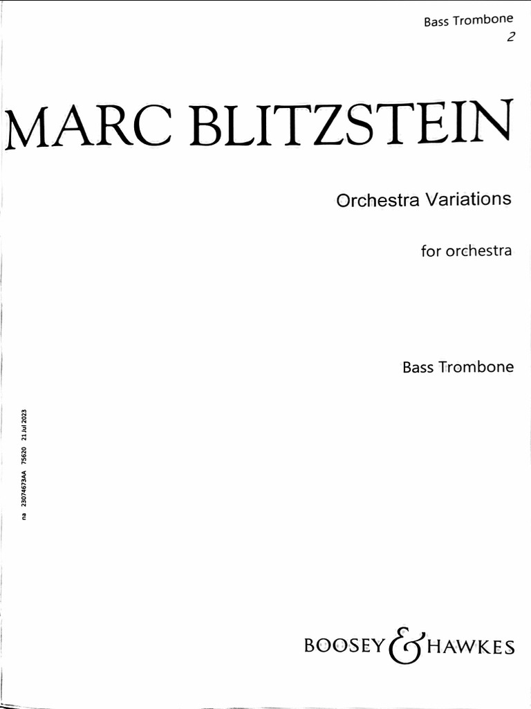 Blitzstein's Bass Trombone Variations | PDF | Tempo | Musical Forms