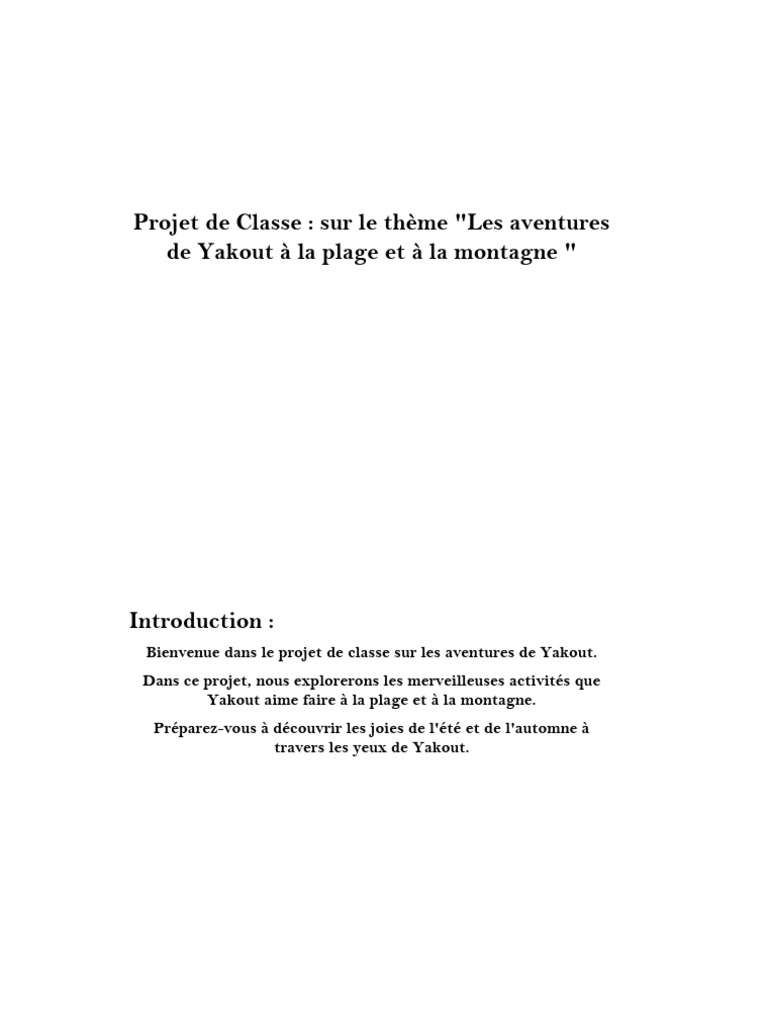Projet de Classe | PDF