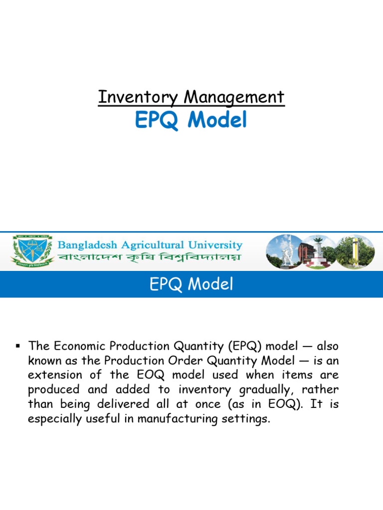 LE 15 - 3 - Inventory Management - EPQ Model | PDF | Business ...