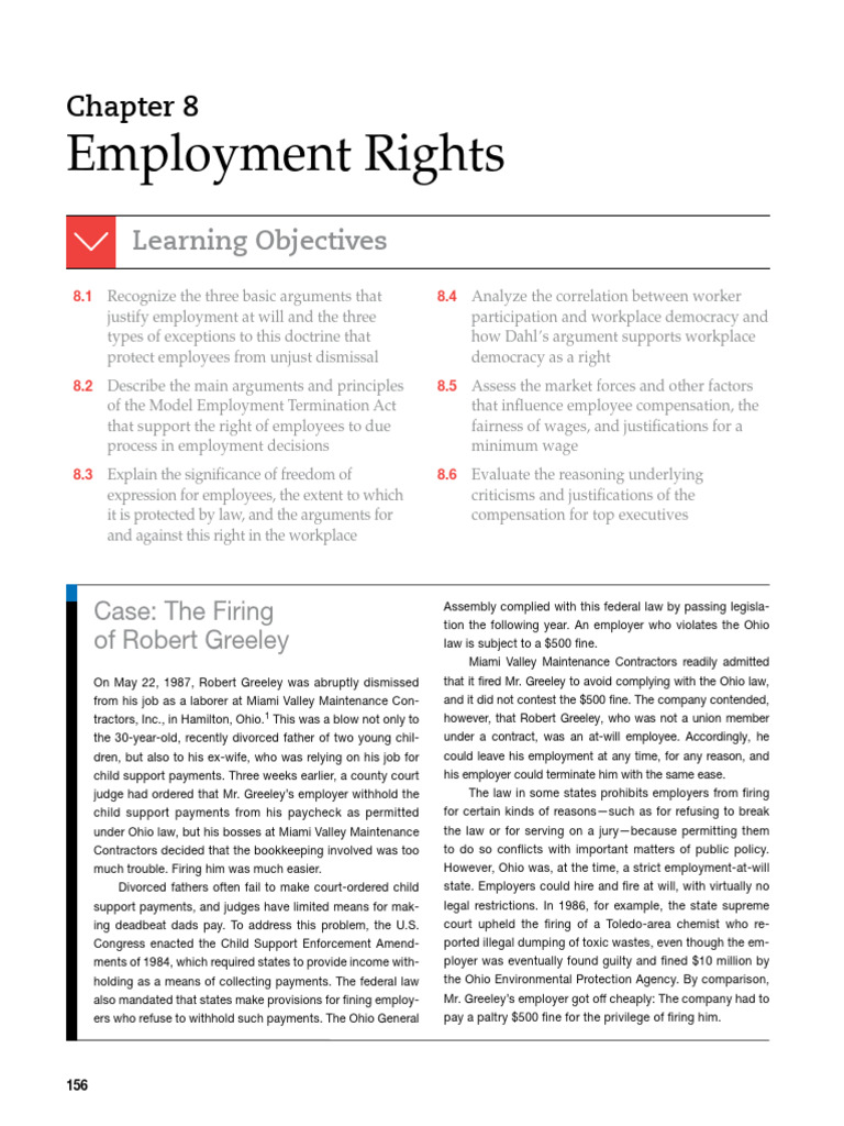 Reading Materials 10 - Employment Rights | PDF | At Will Employment ...