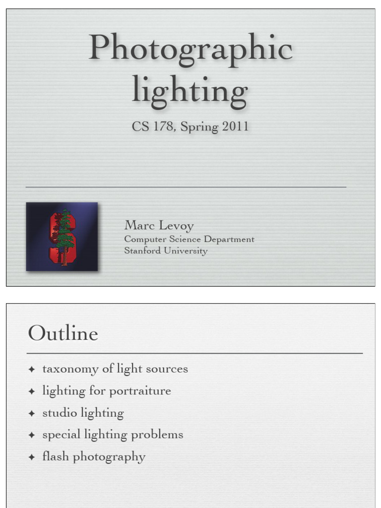 Photographic Lighting Techniques CS178 | PDF | Flash (Photography ...