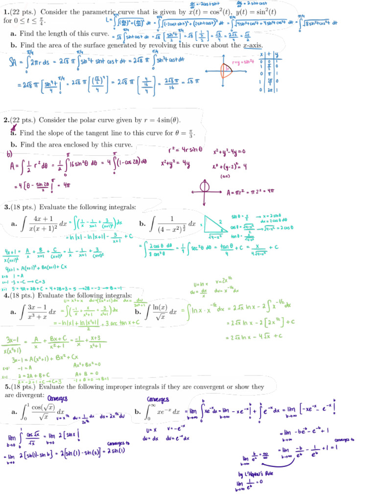 Calc 2 Finalf 11 | PDF