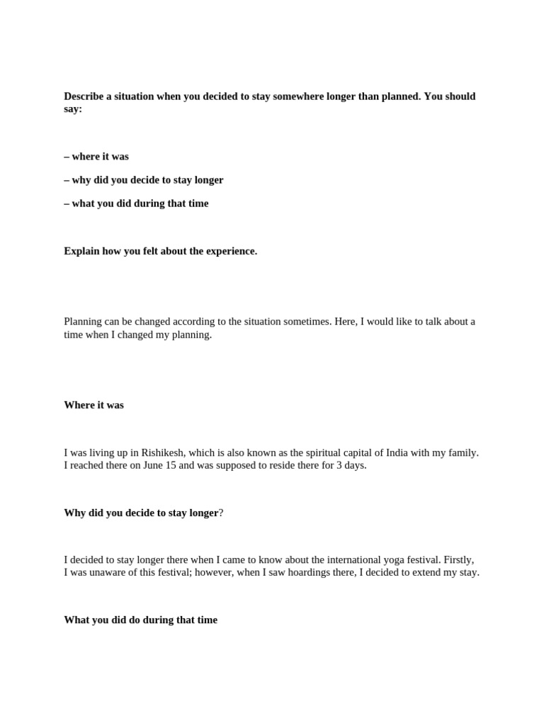 Describe A Situation When You | PDF
