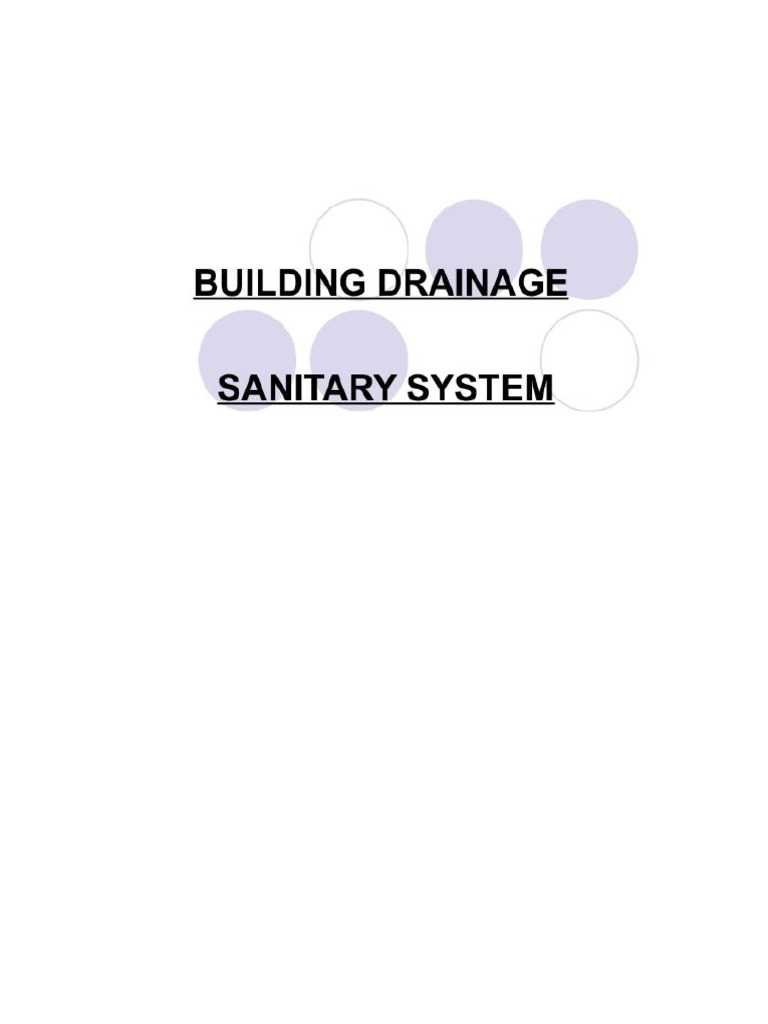 Building Drainage Sanitary System | PDF