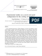 Experimental Studies On A Novel Roof Pond Configuration For The Cooling of Buildings