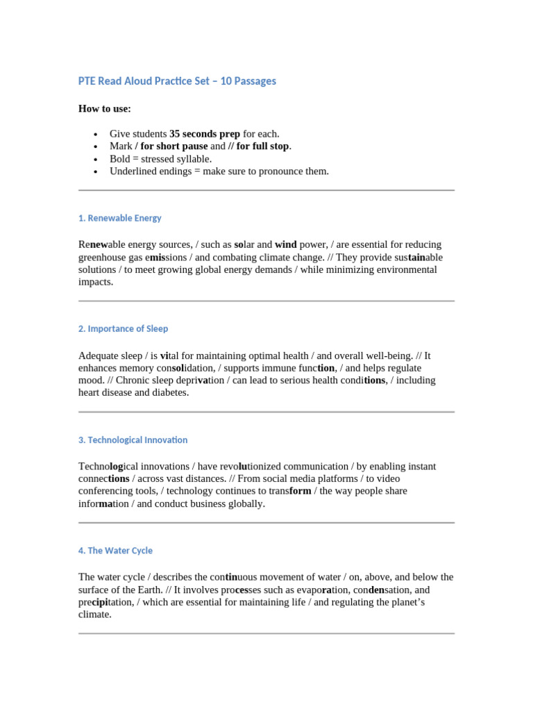 PTE Read Aloud Practice Passages | PDF | Climate Change | Oceans