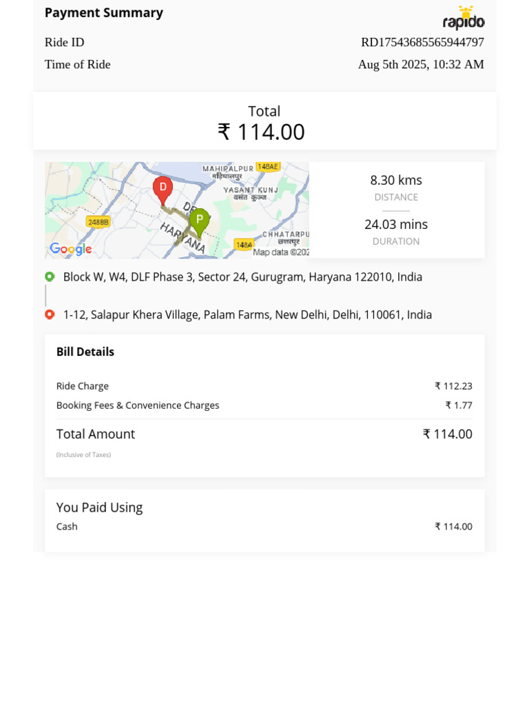 Tax Invoice for Ride Services | PDF | Invoice | Government Finances