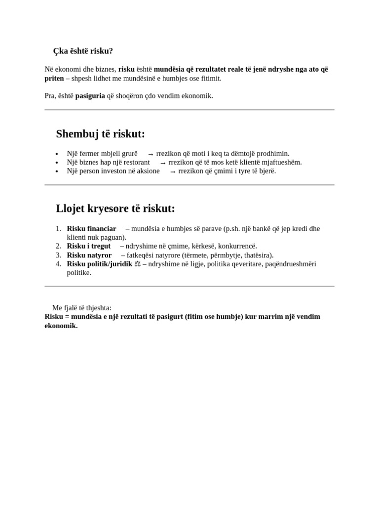 ? Çka Është Risku | PDF
