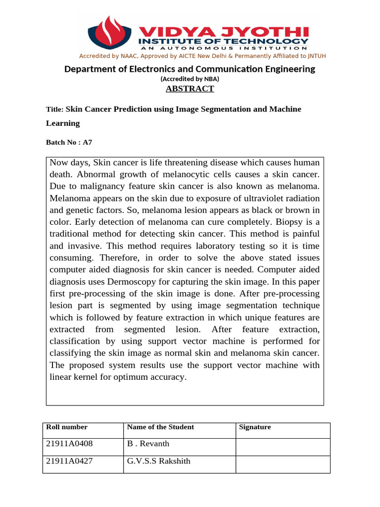 Skin Cancer Detection via Machine Learning | PDF