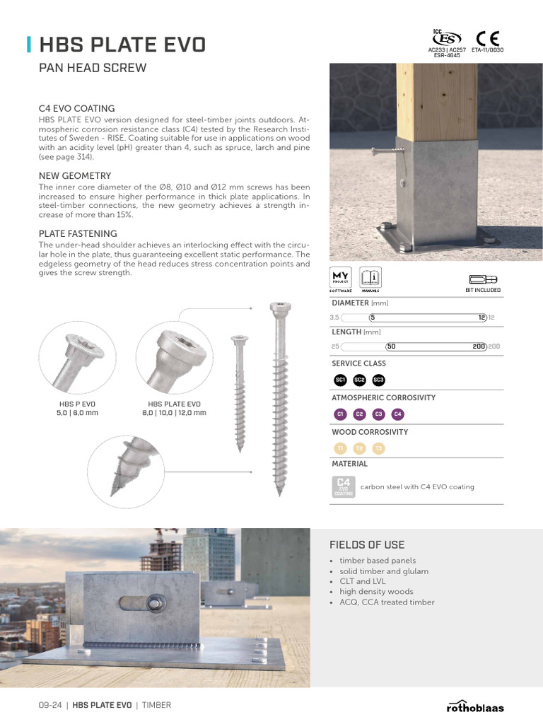 HBS Plate EVO for Steel-Timber Joints | PDF | Lumber | Mechanical ...