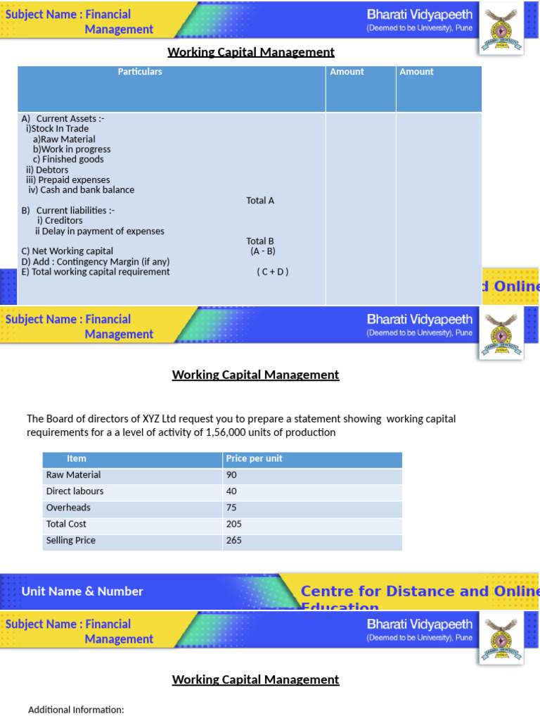 Unit 3 - Working Capital Management-2 | PDF | Working Capital ...