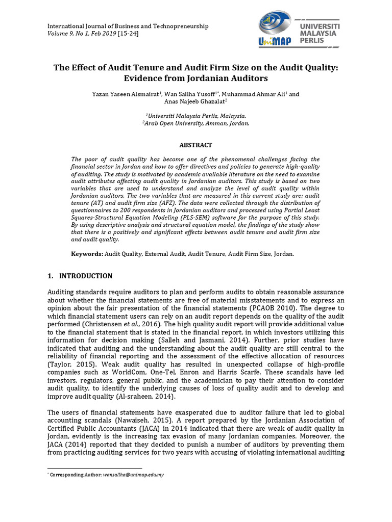 Audit Tenure and Firm Size Impact on Quality | PDF | Audit | Validity ...