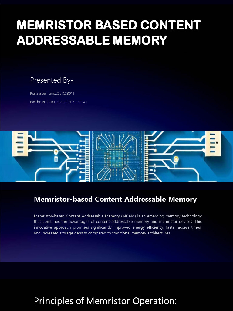 Memristor Based Content Address | PDF | Computer Memory | Computer Science