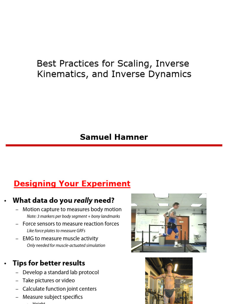 Scaling and Kinematics in OpenSim | PDF