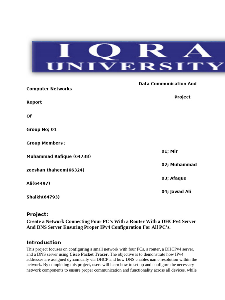 Network Setup with DHCP and DNS Configuration | PDF | Ip Address ...