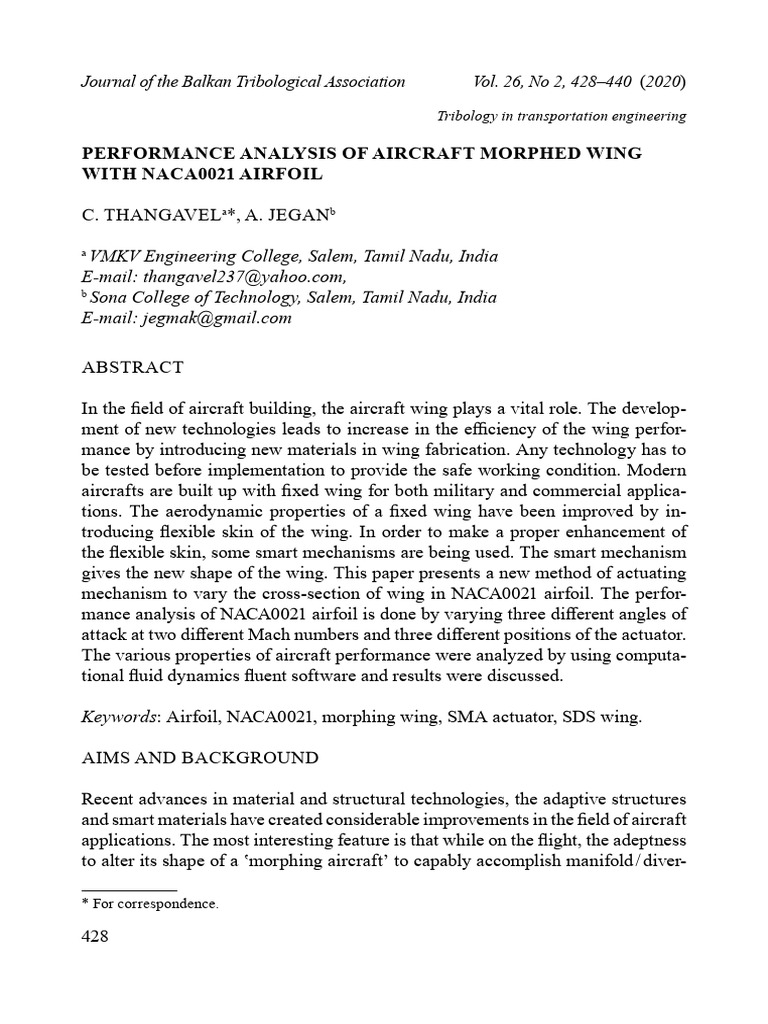 Morphing Wing Performance Analysis | PDF | Airfoil | Wing