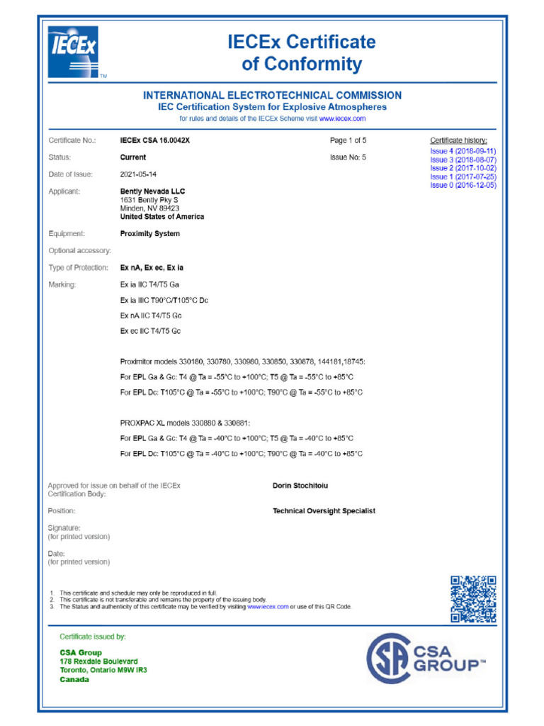 Iecex Csa 16.0042x | PDF