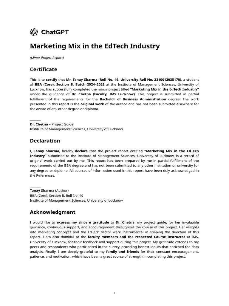 EdTech Marketing Mix Analysis Report | PDF | Marketing | Educational ...